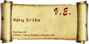 Váry Erika névjegykártya